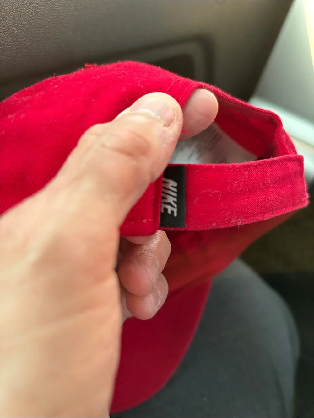 Nike Red Baseball Cap with Black Swoosh
